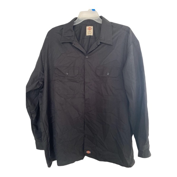 Dickies Long Sleeve Button-Up Black‎ Shirt New Without Tags Size 2XL - Picture 1 of 4